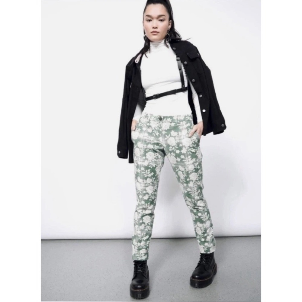 Wildfang Essential Plaid Trousers Floral Pant NWT 6 Androgynous Golf Maximalist